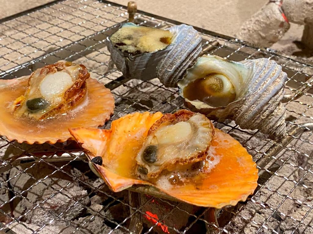 水流見囲炉裏焼き_貝